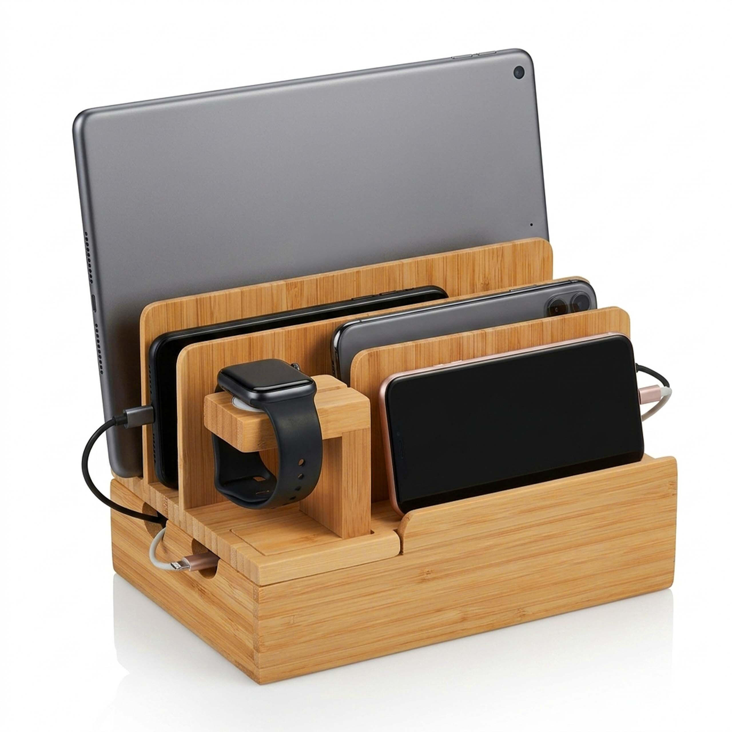 LADESTATION - Hellbraun, Holz (15/21.5/15cm) - Relaxdays