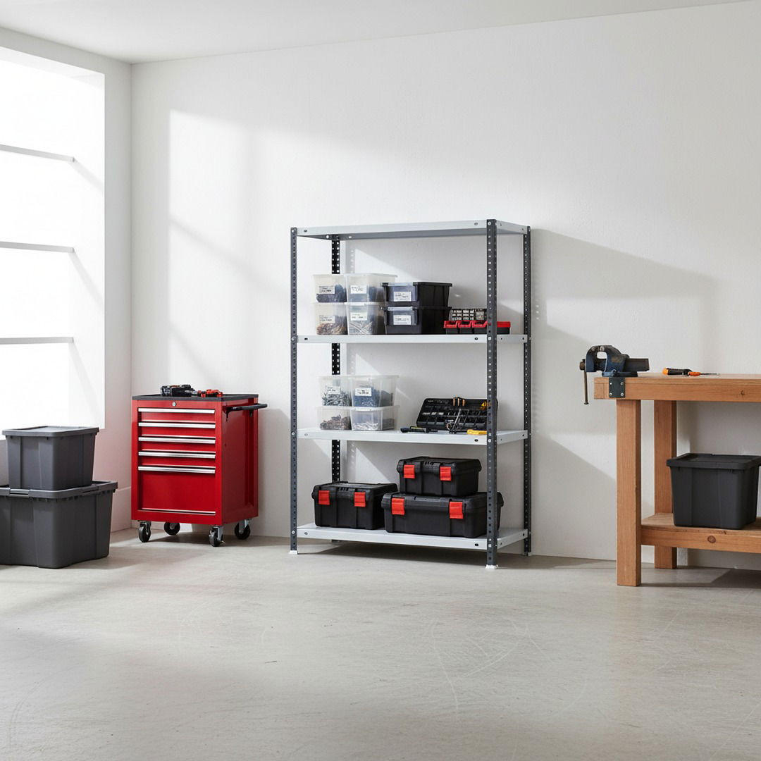 SCHRAUBREGAL PANDA MID | HxBxT 150x90x30cm | 4 Fachböden | Fachlast 100kg | Anthrazit-Weiß - Anthrazit, Metall (90/150/30cm) - PROREGAL