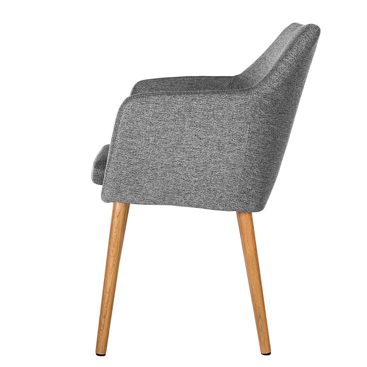 ARMLEHNENSTUHL - Eichefarben/Dunkelgrau, Textil (58/84/58cm) - home24