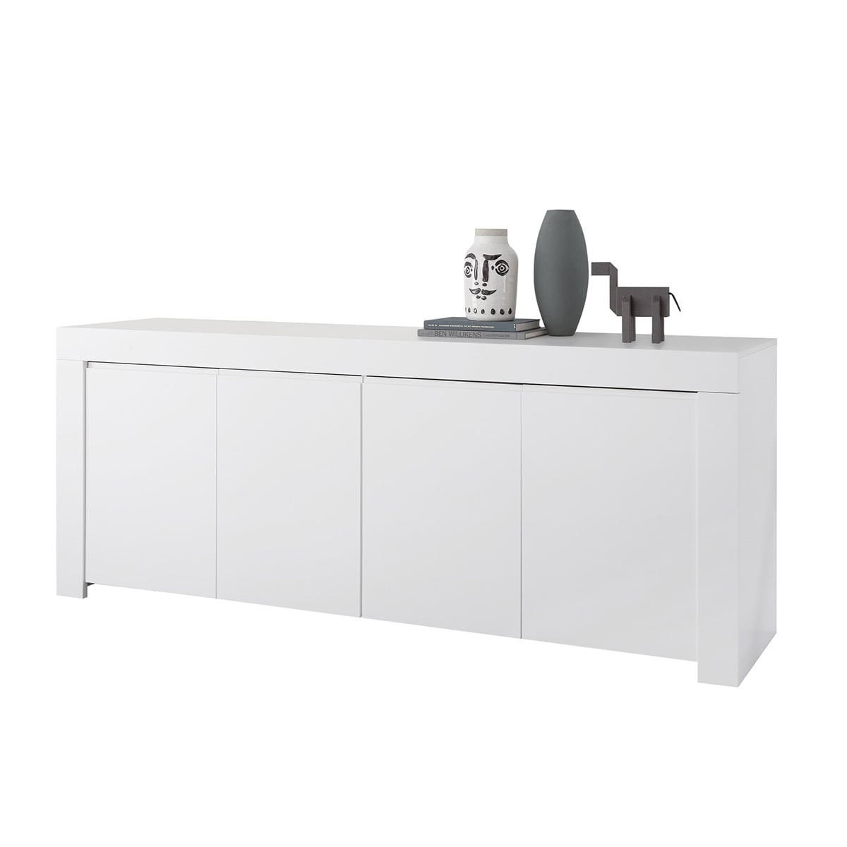 SIDEBOARD mit 4 Türen L210 cm - Firenze - Weiß, Holzwerkstoff (42/81/210cm) - Calicosy