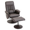 RELAXSESSEL mit Hocker, Fernsehsessel, TV Sessel mit Liegefunktion, Kunstleder - Braun, Metall (76/101/81cm) - HOMCOM