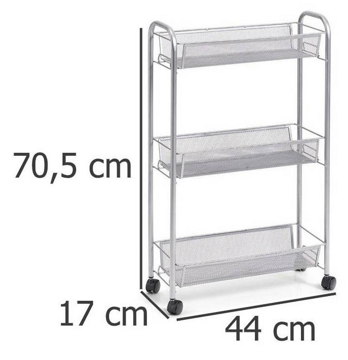 ORGANIZER für Küche oder Bad Silbern 17/44/70,5 cm - Silberfarben, Metall (44/70.5/17cm) - ZELLER