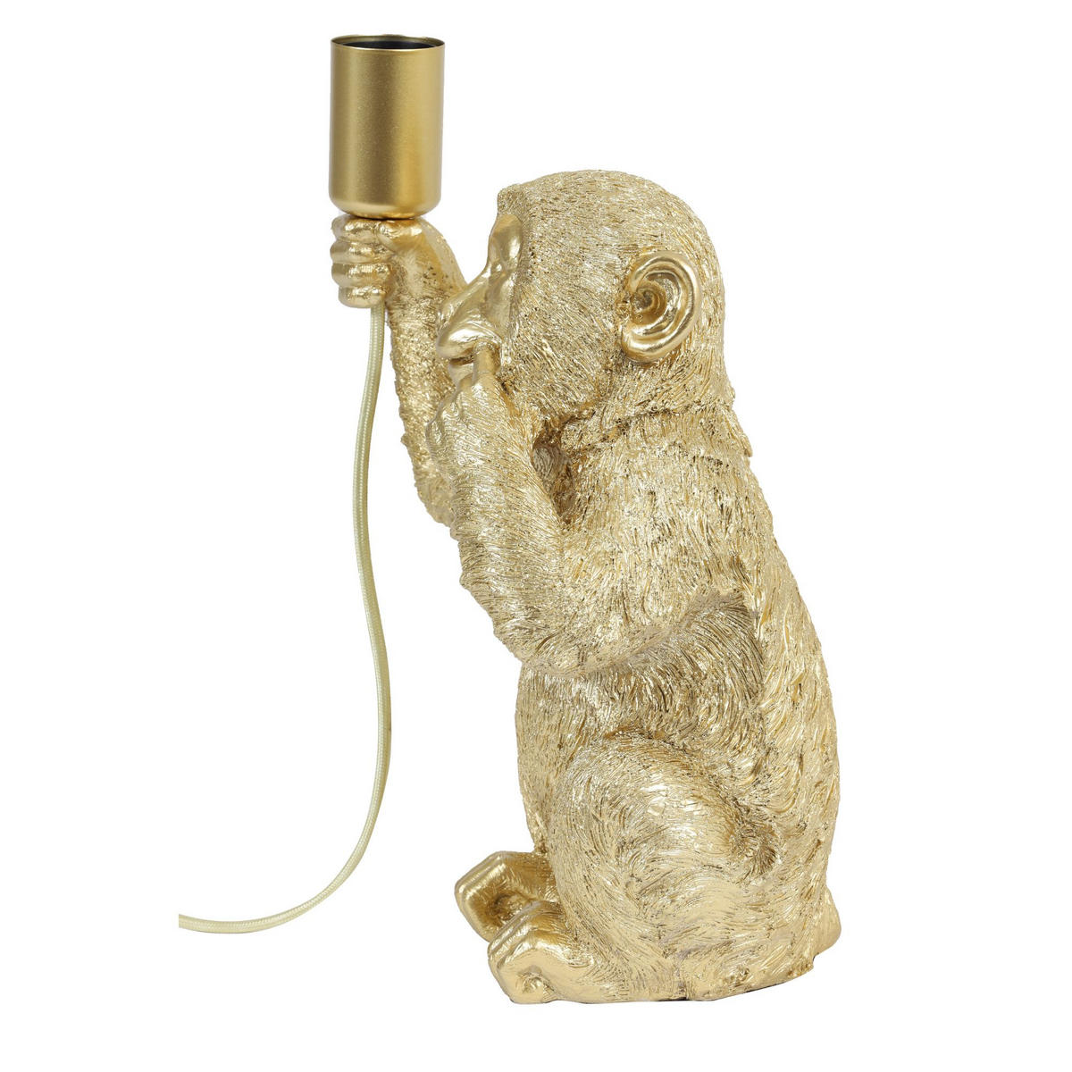 TISCHLAMPE Affe Gold 20/19,5/34 cm - Goldfarben, Kunststoff (20/19.5/34cm) - Light & Living