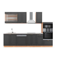 KUHINJSKI BLOK Fame-Line Antracit Country House/zlati Kraft Oak 300 cm z visoko omaro, DP Marmor - temno siva/medeni hrast, leseni material (300/81.6/60cm) - Vicco