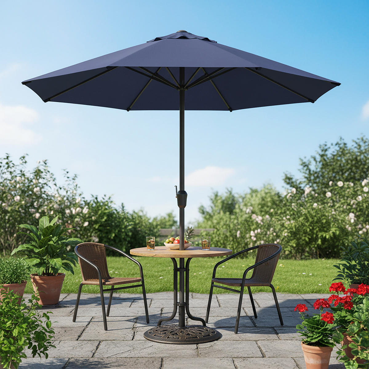 SCHIRMSTÄNDER - Schwarz, Kunststoff/Metall (49/49cm) - Relaxdays