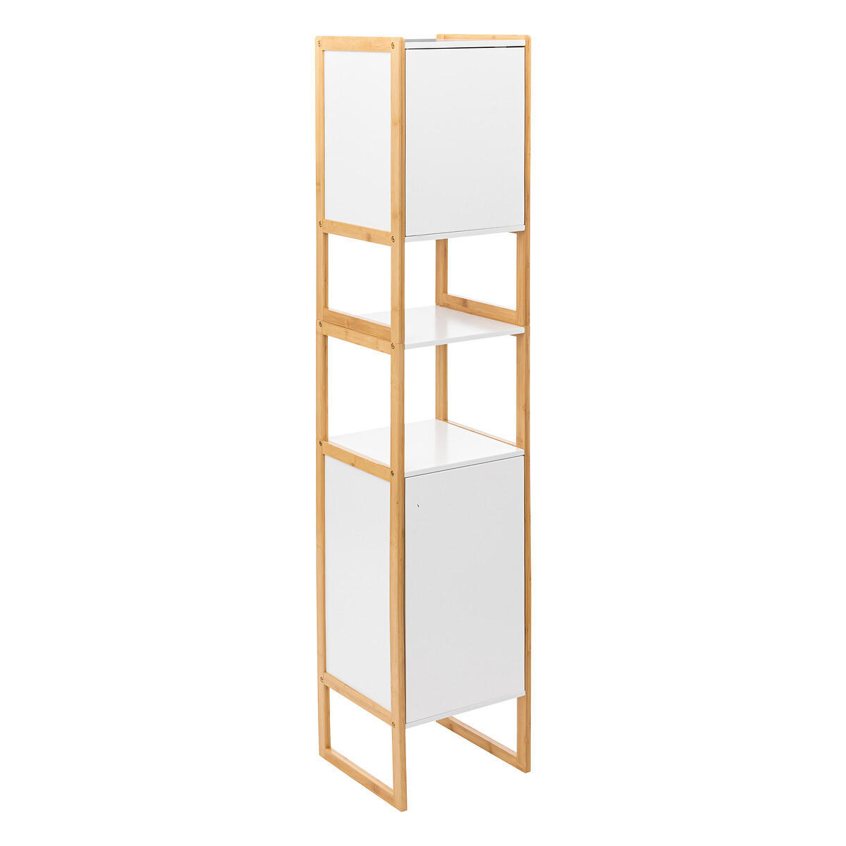 BADEZIMMERREGAL Natureo 33/33/170 cm - Weiß, Holzwerkstoff (33/170/33cm) - 5five Simply Smart