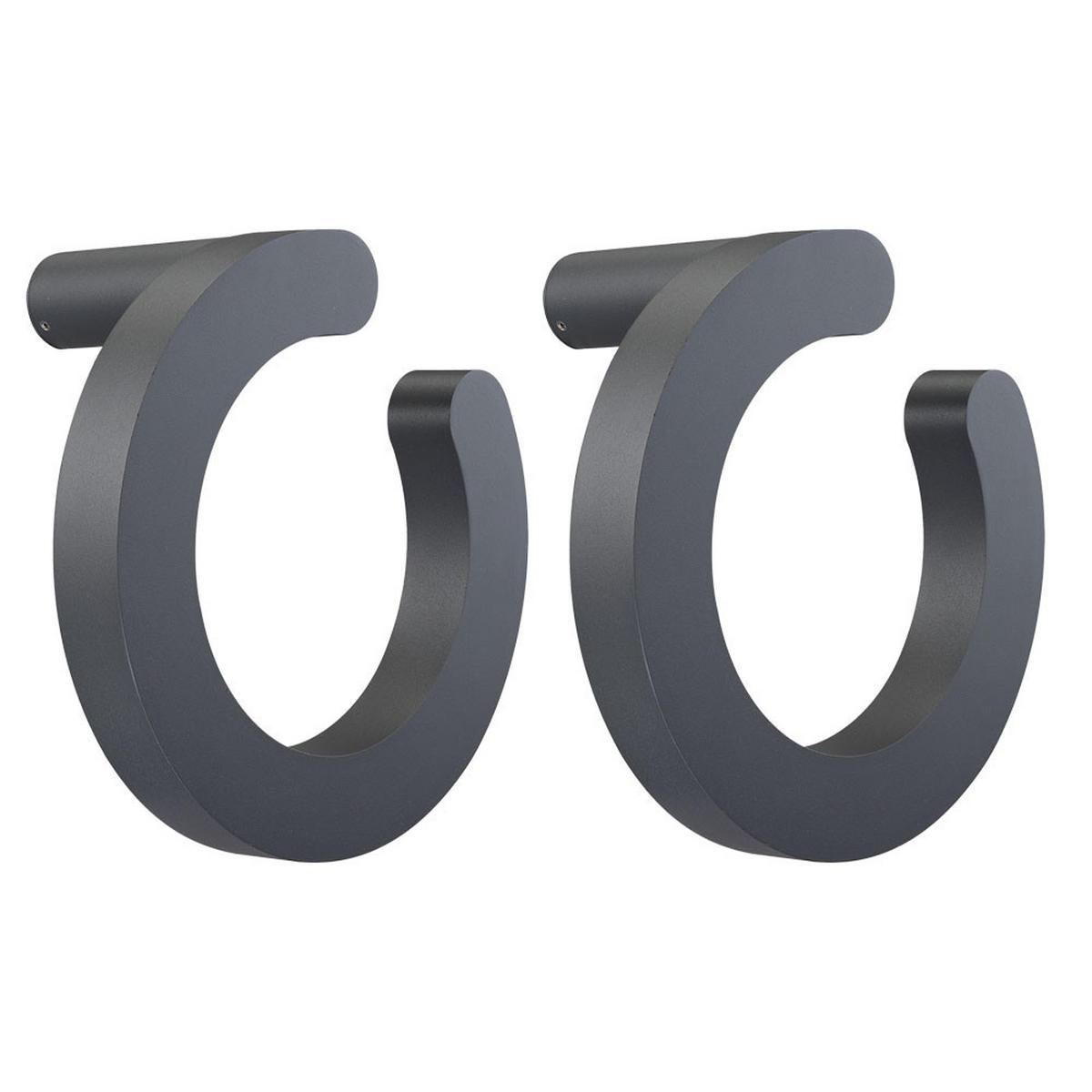 LED WANDLEUCHTE Aluminium Anthrazit 2er Set - Anthrazit, Metall (30/19/30cm) - Globo Lighting