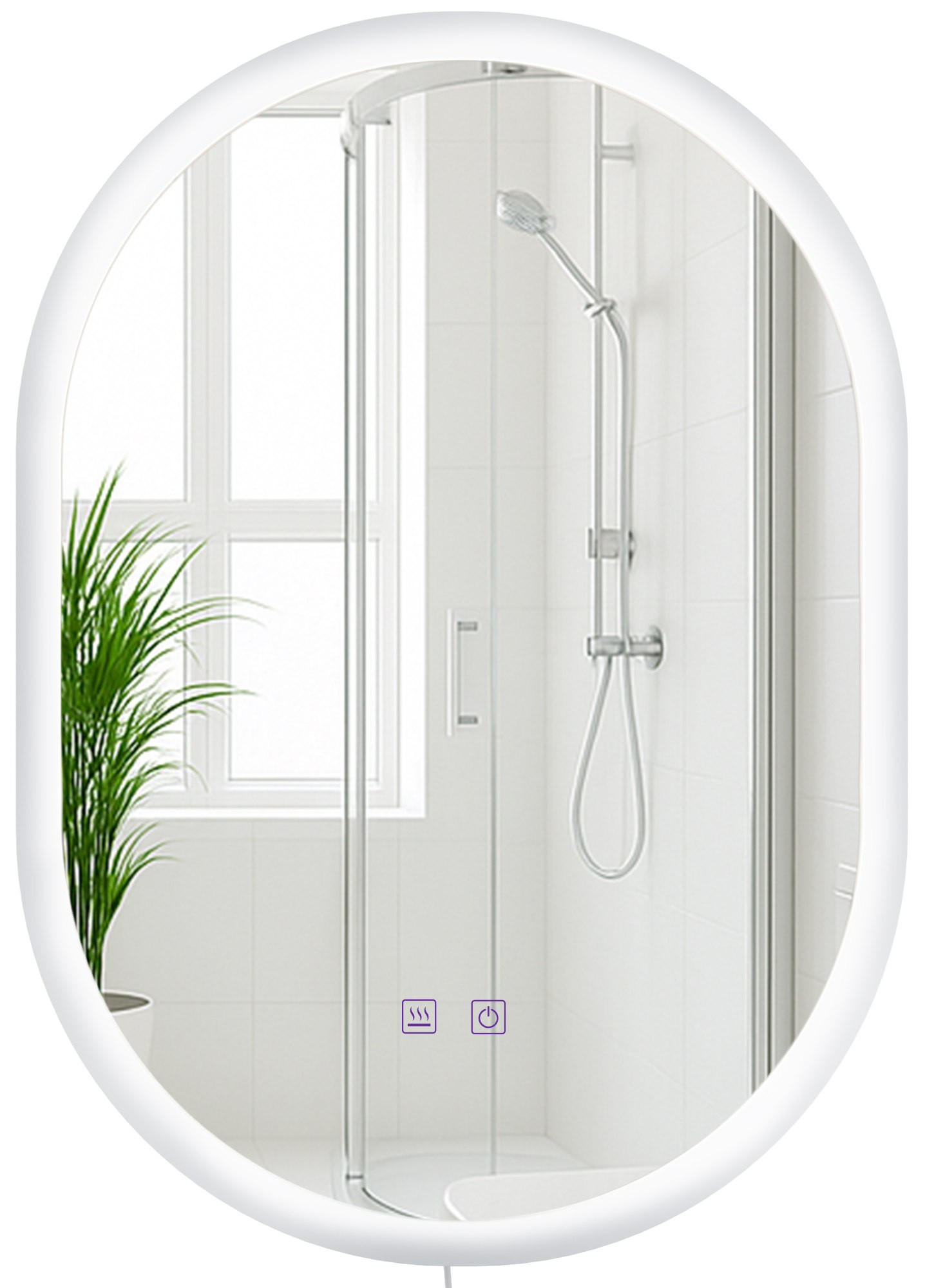 BADSPIEGEL Bern 70x50 Bluetooth 50x3,5x70cm Glas Klarglas Badezimmerspiegel - Klar, Glas (50/70/3.5cm) - DELUKE