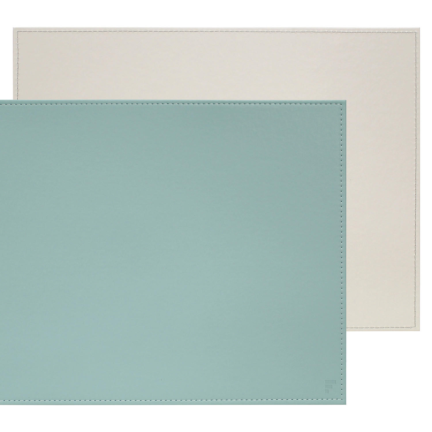 PLATZSET 40 x 30cm mint / grau - Mintgrün, Textil (40/30/0.5cm) - Freeform