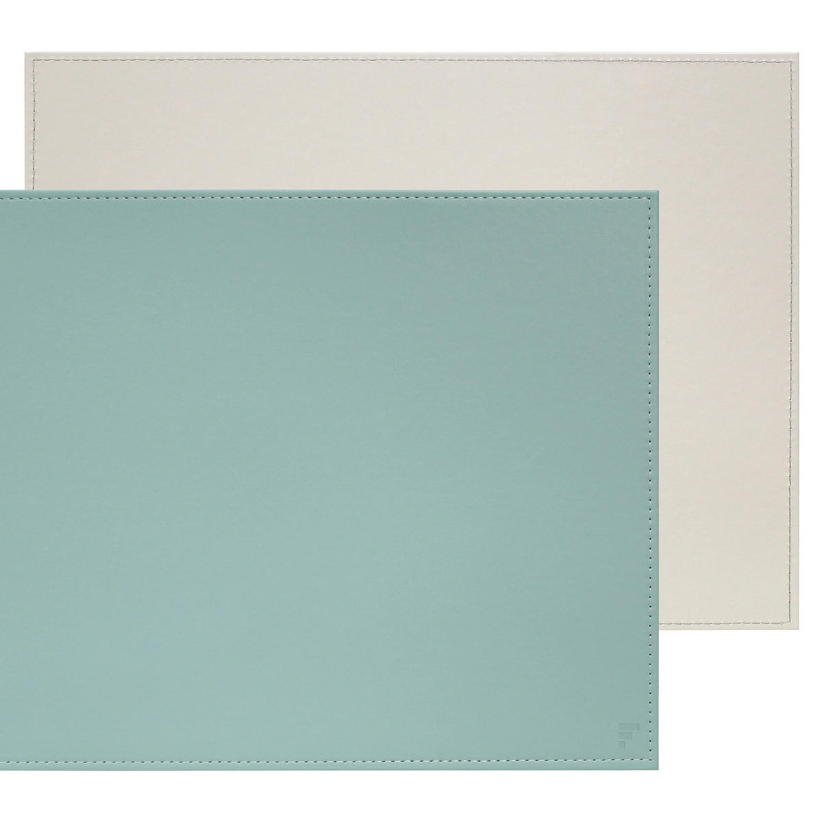 PLATZSET 40 x 30cm mint / grau - Mintgrün, Textil (40/30/0.5cm) - Freeform