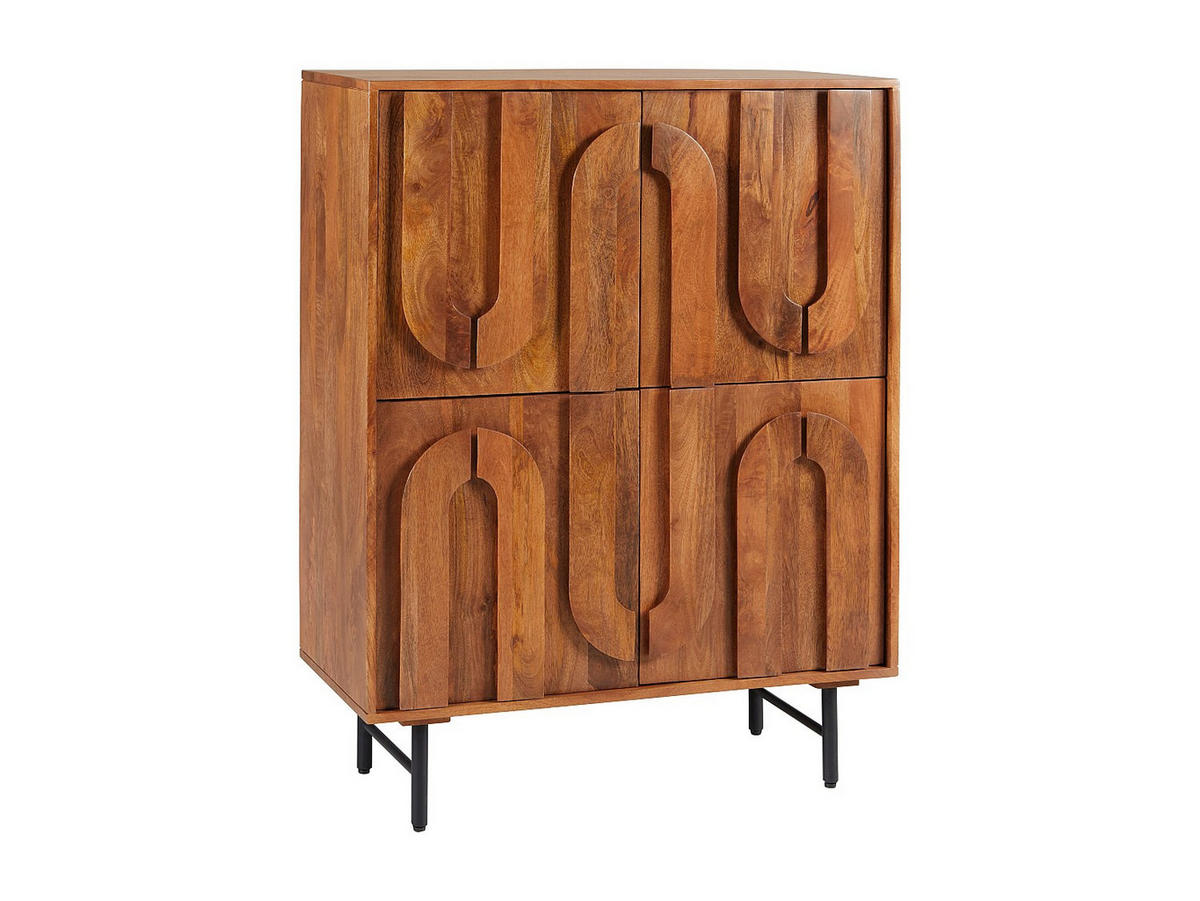 SIDEBOARD - 90 cm x 40 cm - Holz, Platte - Naturfarben Dunkel MIZORAM - Naturfarben, Holz (90/115/40cm) - Vente-Unique