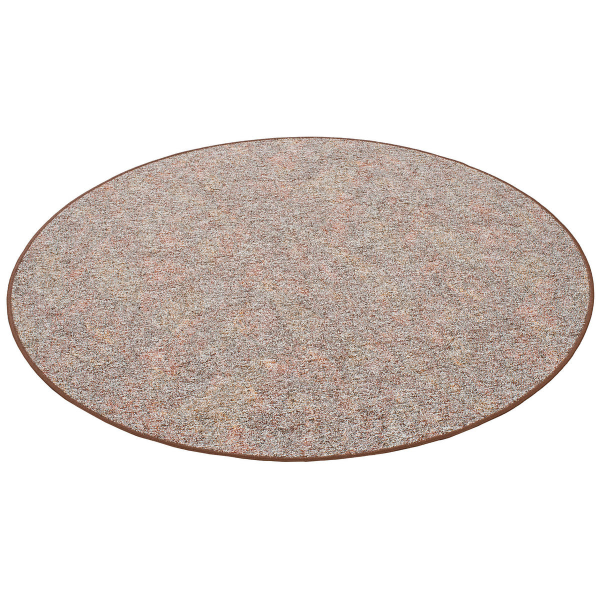 SCHLINGENTEPPICH MEMORY MELIERT RUND - Braun, Textil (100/100cm) - Snapstyle