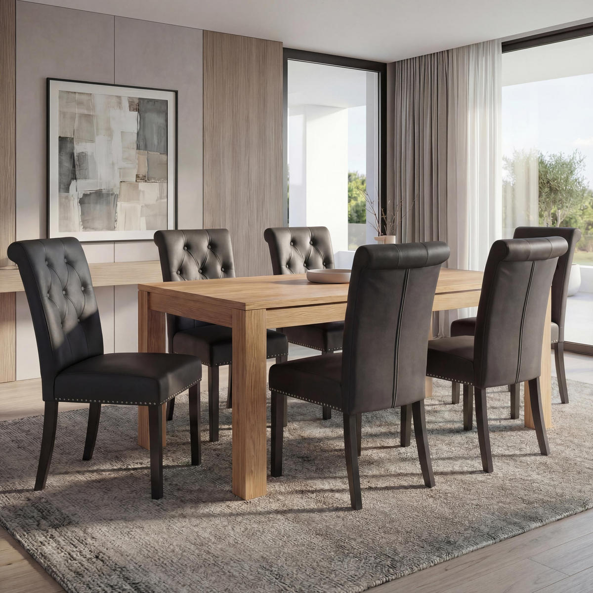 ESSZIMMERSTUHL FIELD Schwarz, Dunkelbraun 6er-Set - Dunkelbraun/Schwarz, Textil (47/98/62cm) - MCW