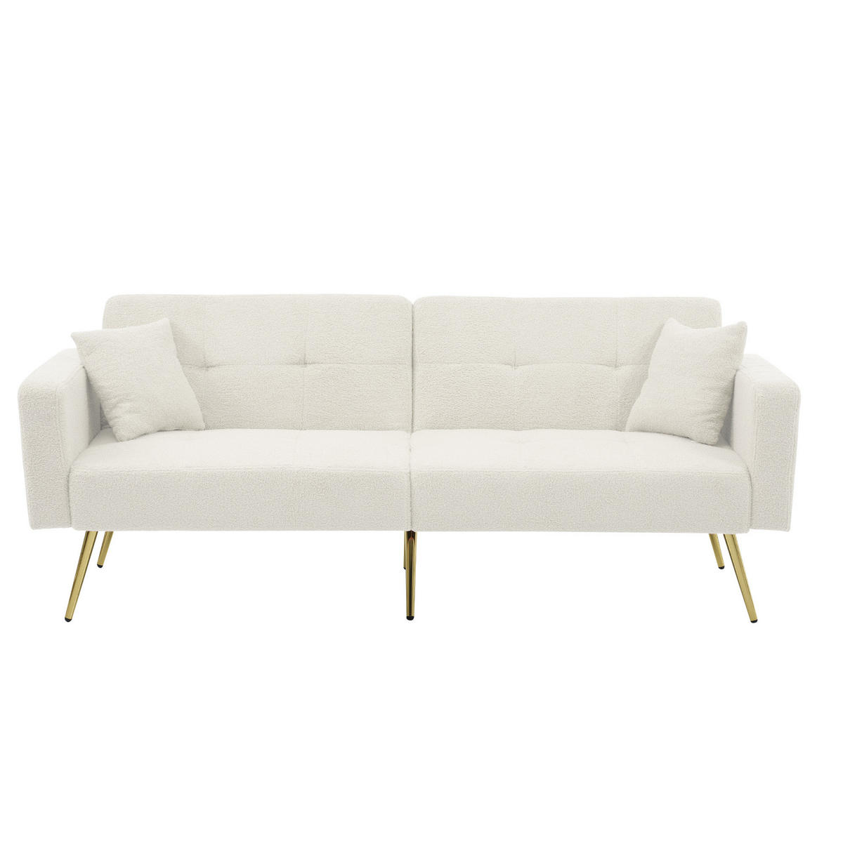 SCHLAFSOFA mit Bettfunktion verstellbar 175 x 64 x 72 cm Weiß - Weiß, Kunststoff (175/72/64cm) - Meubliv