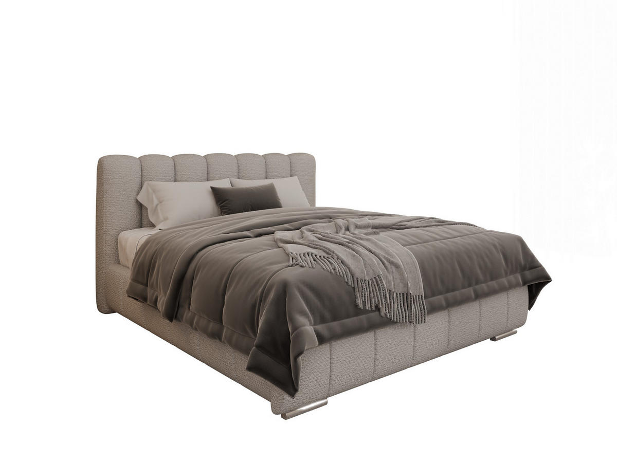POLSTERBETT Zaira 160x200cm – Elegantes Polsterbett für modernen Wohnstil , ohne matratze, Sandfarben - Sandfarben, Holz (160/200cm) - Panda Möbel