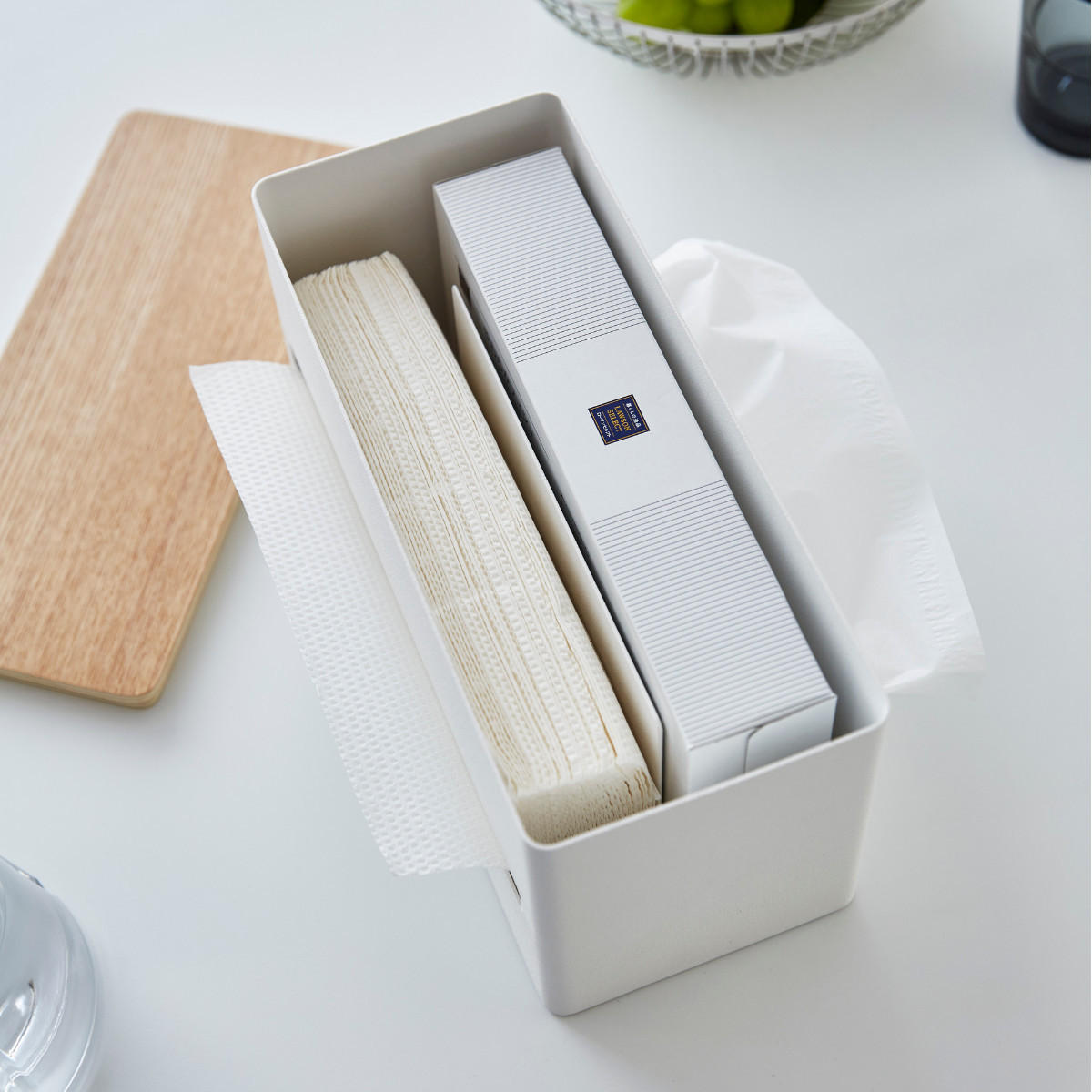 TASCHENTUCHHALTER - rin 26/11/14 cm - Weiß, Metall (26/11/14cm) - Yamazaki