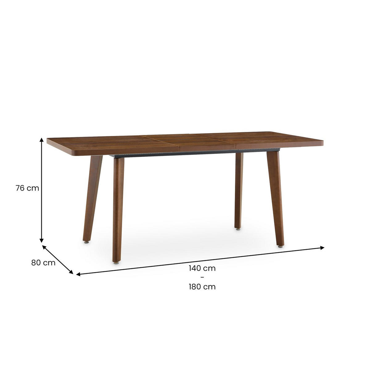 ESSTISCH NERI dunkelbraun - Dunkelbraun, Holz (80/140/76cm) - IDIMEX