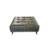 HOCKER WIOLO Grün Leder - Silberfarben/Grün, Leder (110/42/110cm) - KAWOLA