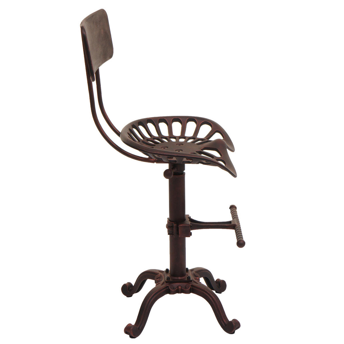 BARHOCKER Sitzhöhe 50-64cm höhenverstellbar drehbar Fußablage Metall Kupferfarben - Braun, Metall (44/89/36cm) - PROREGAL