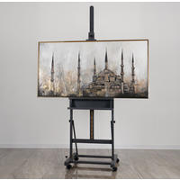 GEMÄLDE Oase des Glaubens Schattenfugenrahmen Gold 120x60 cm - Goldfarben, Holz (120/60cm) - YS-art gallery