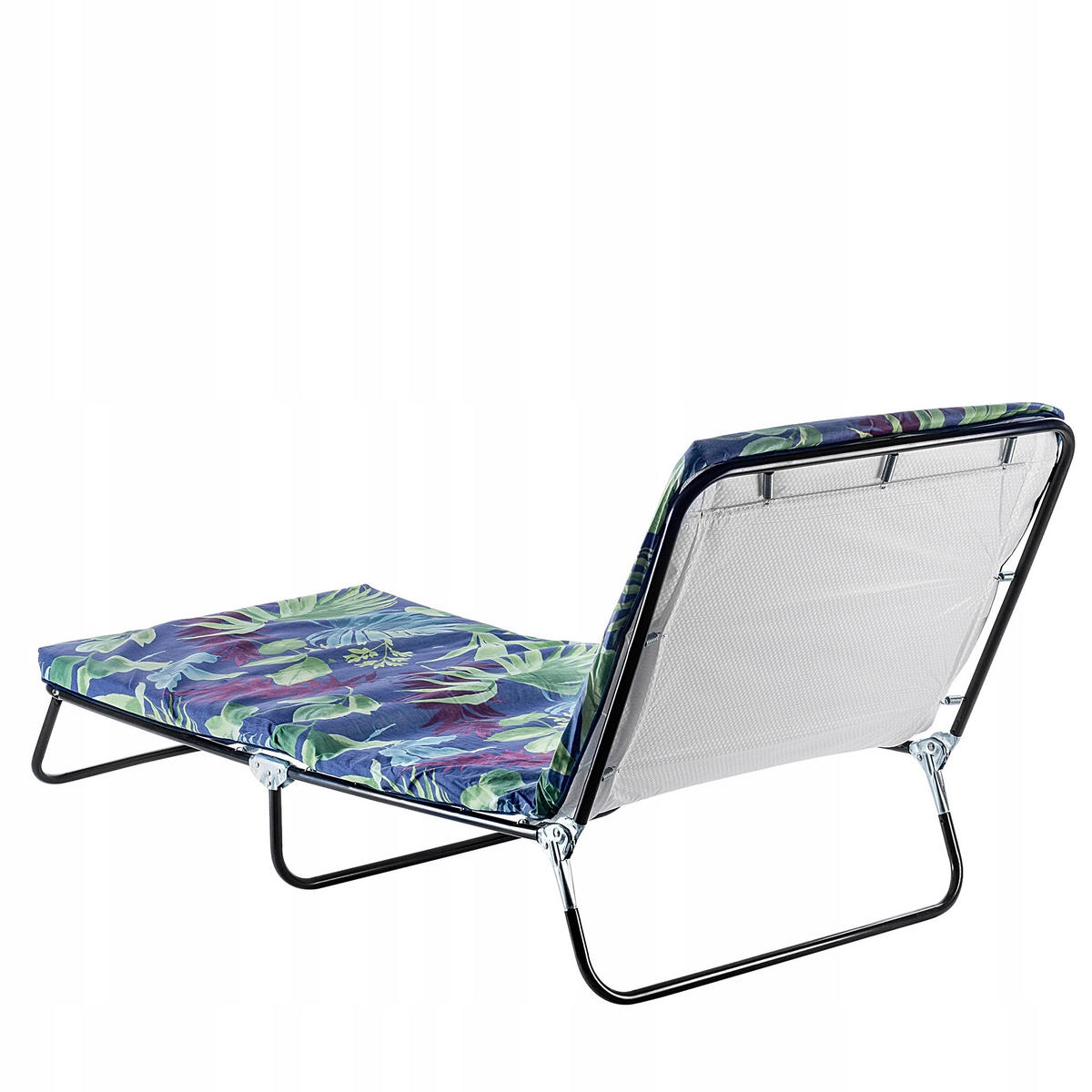 GARTENLIEGESTUHL, 69 x 197 cm, Blätter - Dunkelblau/Grün, Metall (69/197cm) - KADAX