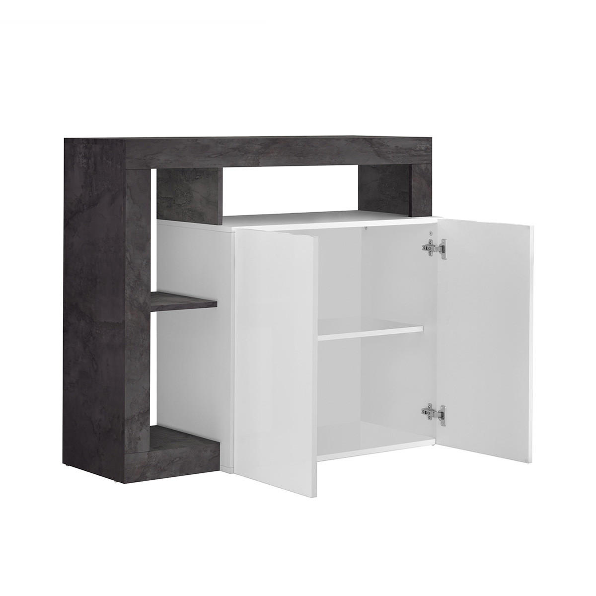 SIDEBOARD 2 Türen Frankfurt - L108 cm - Grau, Holz (42/93/108cm) - Vente-Unique