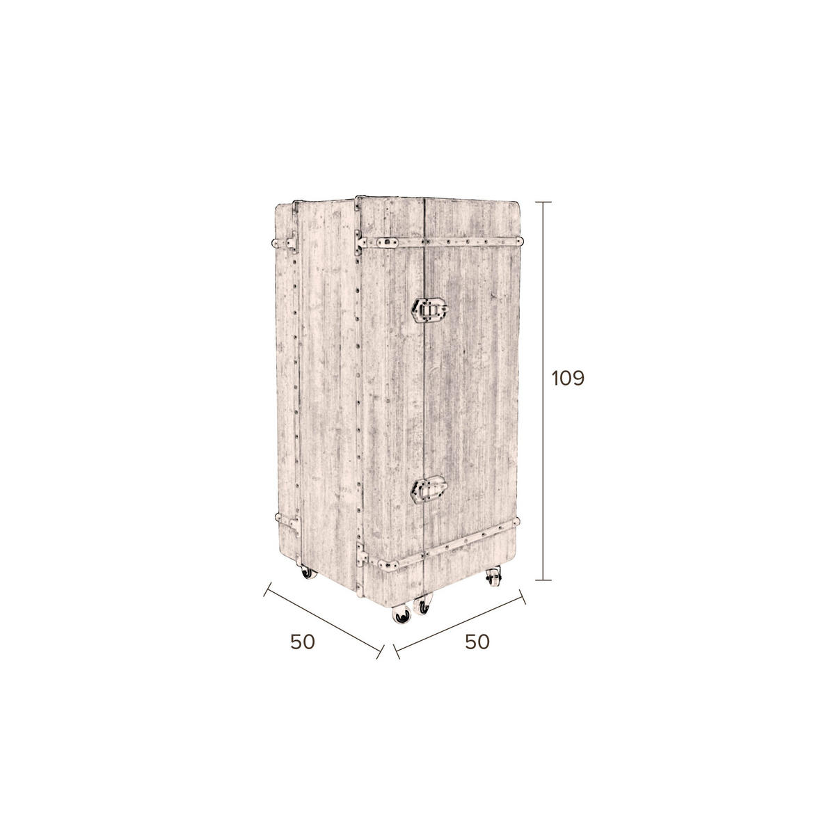 WEINSCHRANK Lico - Braun, Holz (50/109/50cm) - Dutchbone