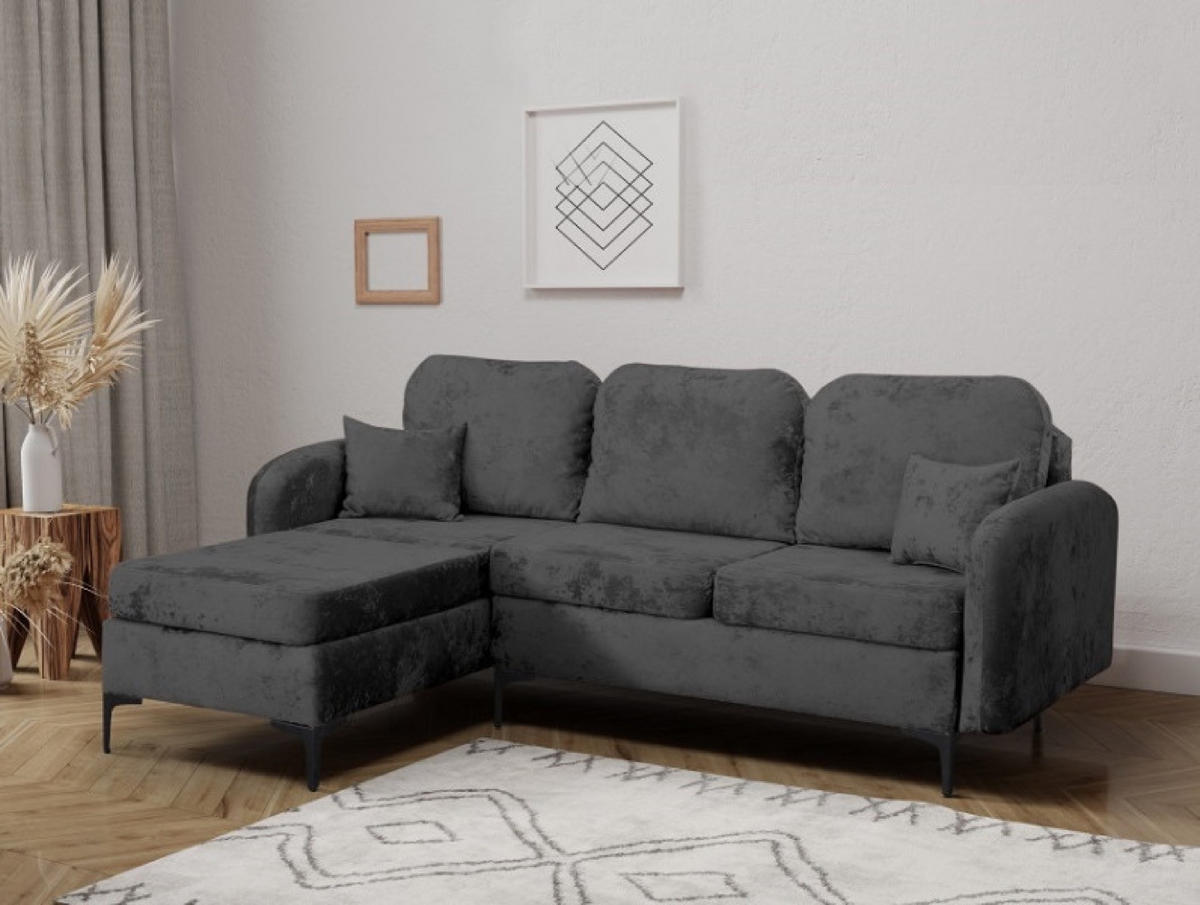 ECKSOFA Grafit VENI L Mit Schlaffunktion Links - Graphitfarben, Textil (228/172cm) - Sepro Meble