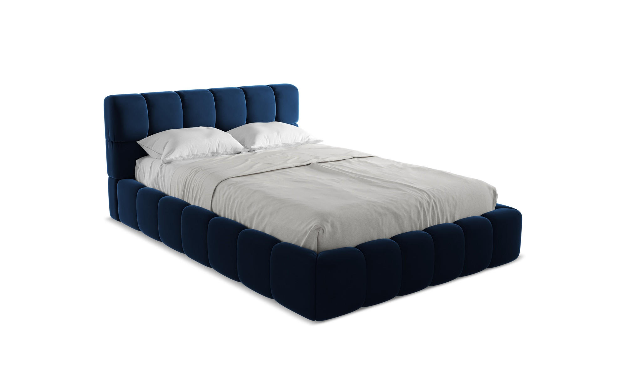 POLSTERBETT mit Bettkasten und Lattenrost 160x228 Blau - Blau/Schwarz, Kunststoff/Textil (140/200cm) - Makamii