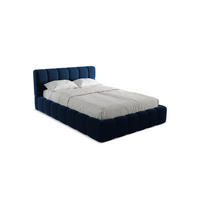 POLSTERBETT mit Bettkasten und Lattenrost 160x228 Blau - Blau/Schwarz, Kunststoff/Textil (140/200cm) - Makamii