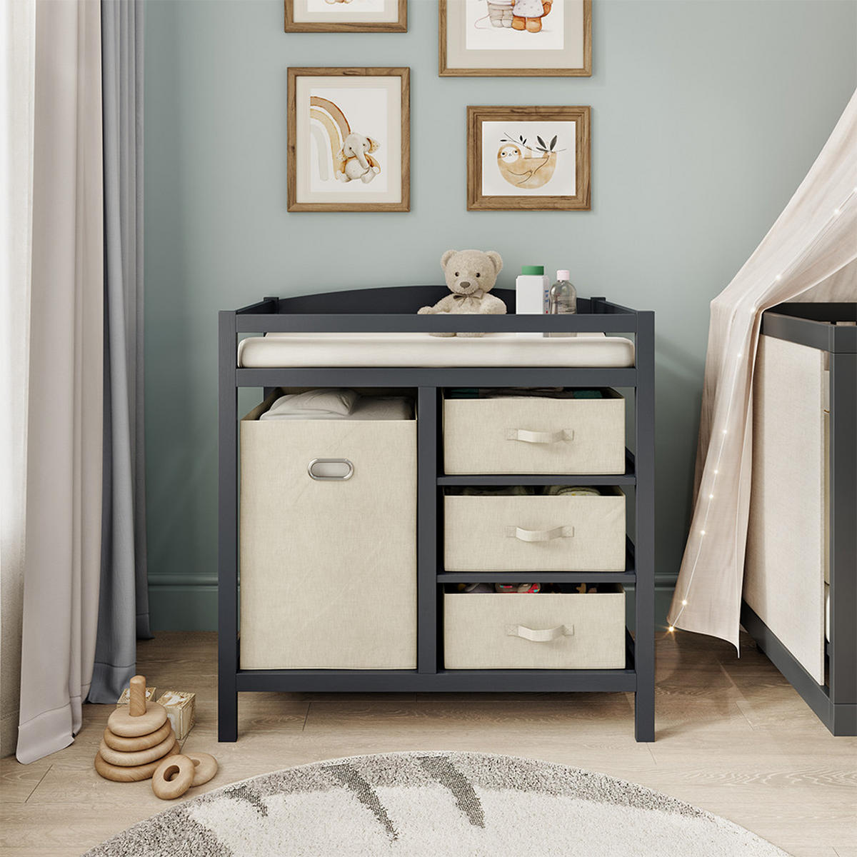 PŘEBALOVACÍ PULT Nunjo Antracit - antracitová, kompozitní dřevo (85/87/52cm) - Vicco