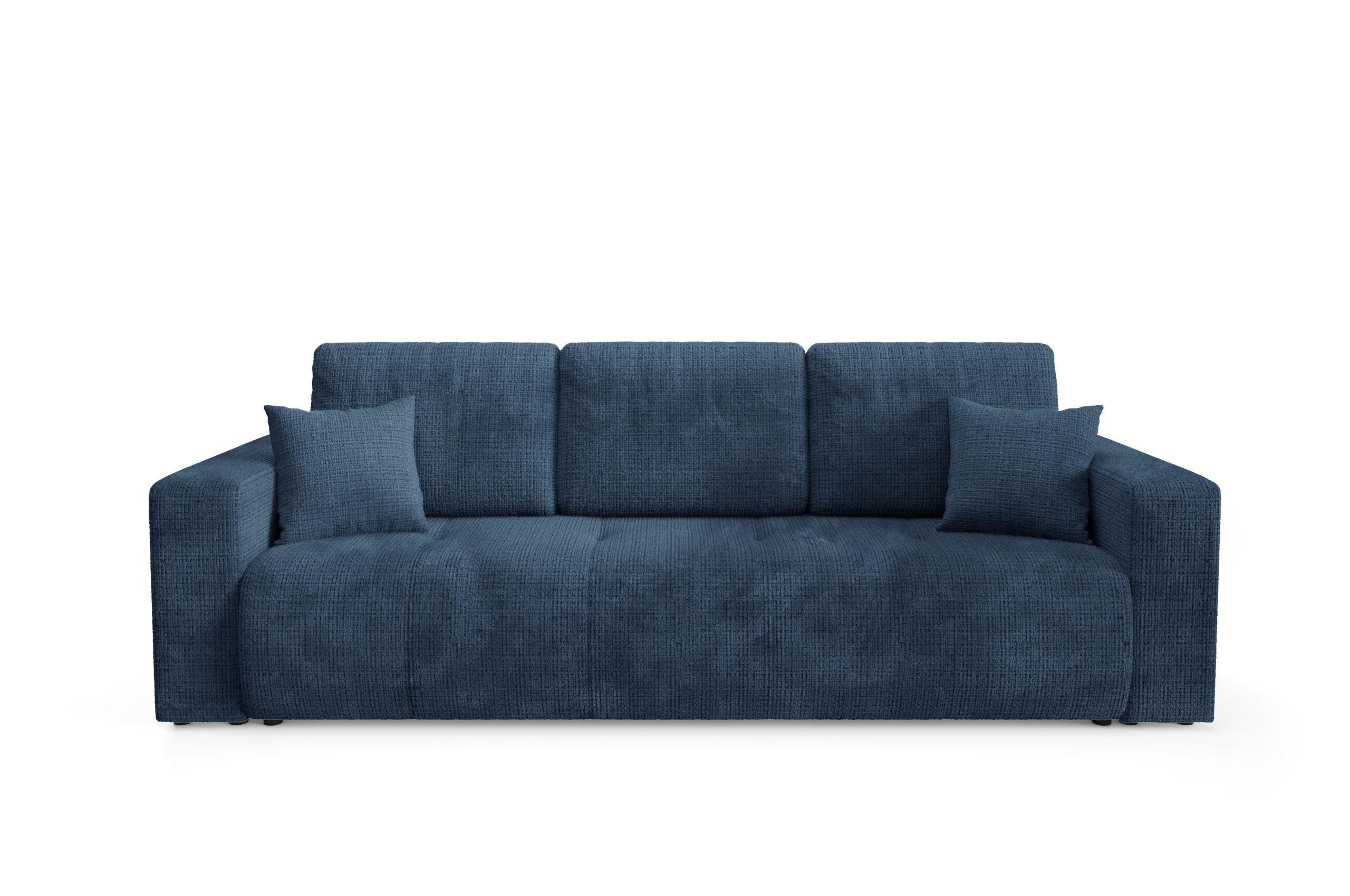 SCHLAFSOFA mit Bettkasten Blau - Blau, Textil (244/70/92cm) - Furnisell