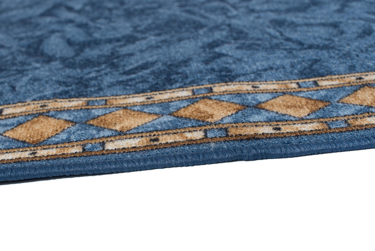 TEPPICHLÄUFER Anti-Rutsch Dunkelblau rutschfest Gummiunterlage 80/100 cm - Dunkelblau, Textil (80/100cm) - Tapiso