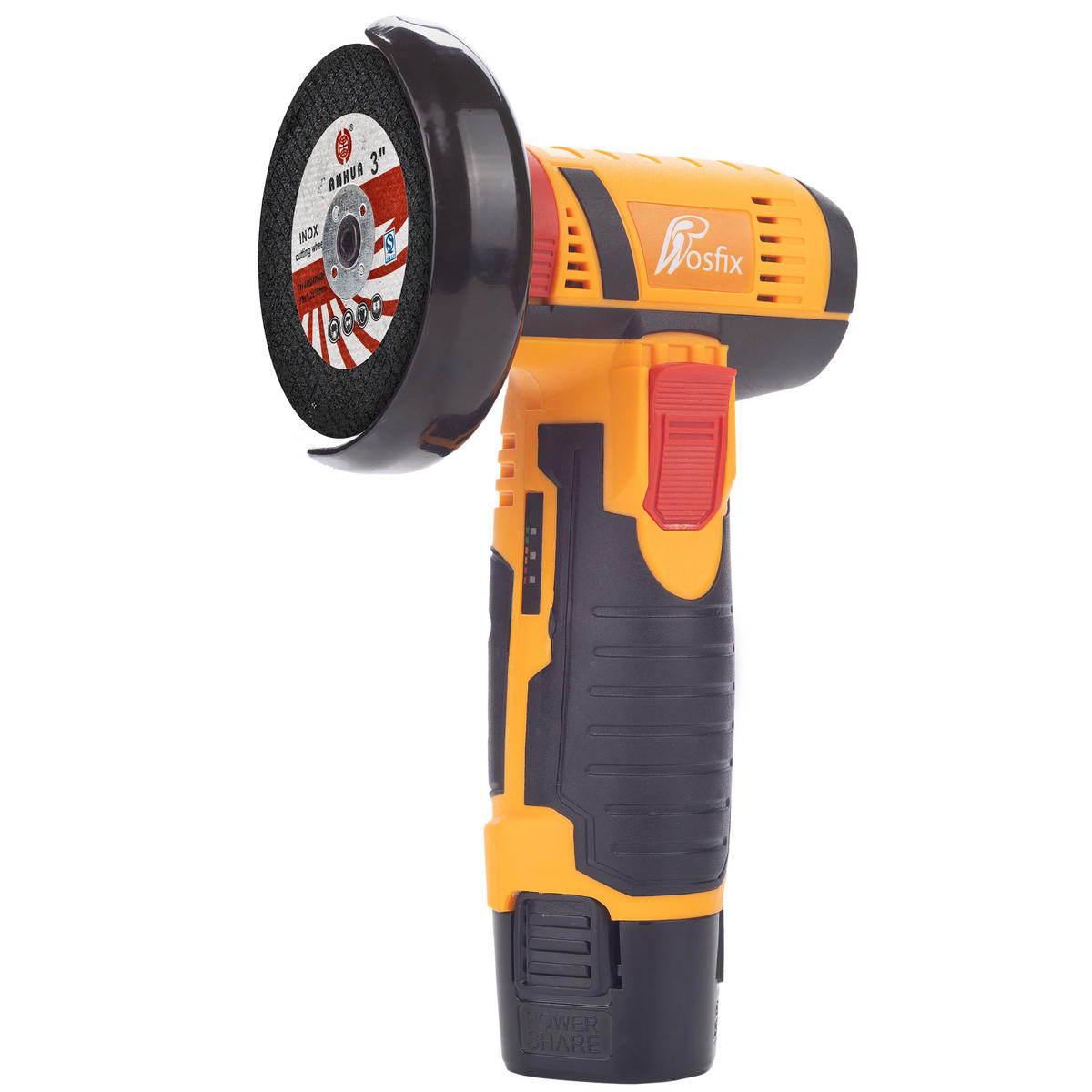 WINKELSCHLEIFER MBB12V, Akku 12 V, Ø 76 mm, M10 Welle, 19.500 U/min, 2 Akkus, Ladegerät, 2 Scheiben - Multicolor, Kunststoff/Metall (10/10/10cm)