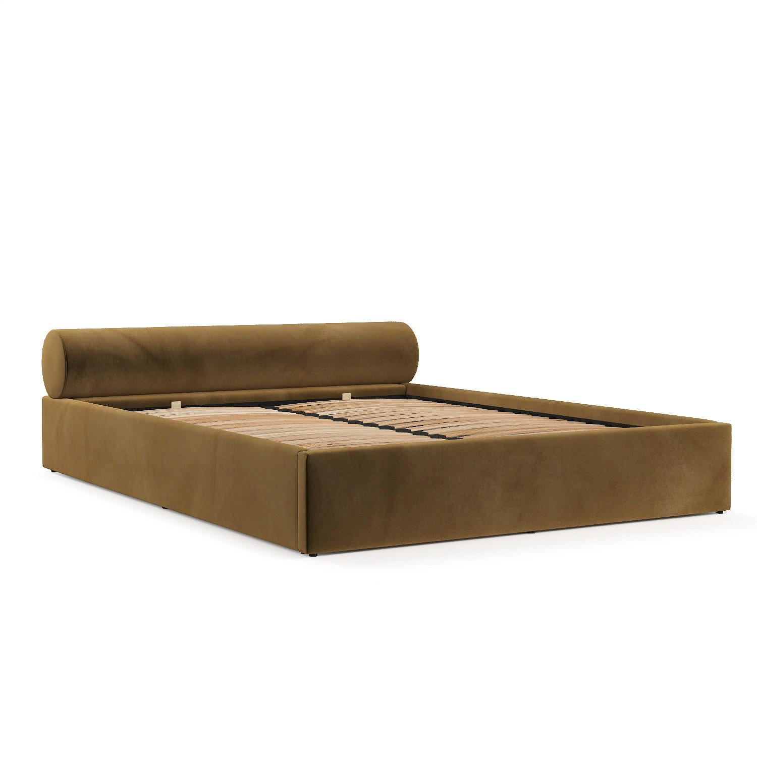 POLSTERBETT Solvo mit Stauraum 180/200 cm Honiggelb im Kronos Stoff - Schwarz/Naturfarben, Holz/Holzwerkstoff (180/200cm) - AltaBeds
