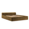 POLSTERBETT Solvo mit Stauraum 180/200 cm Honiggelb im Kronos Stoff - Schwarz/Naturfarben, Holz/Holzwerkstoff (180/200cm) - AltaBeds