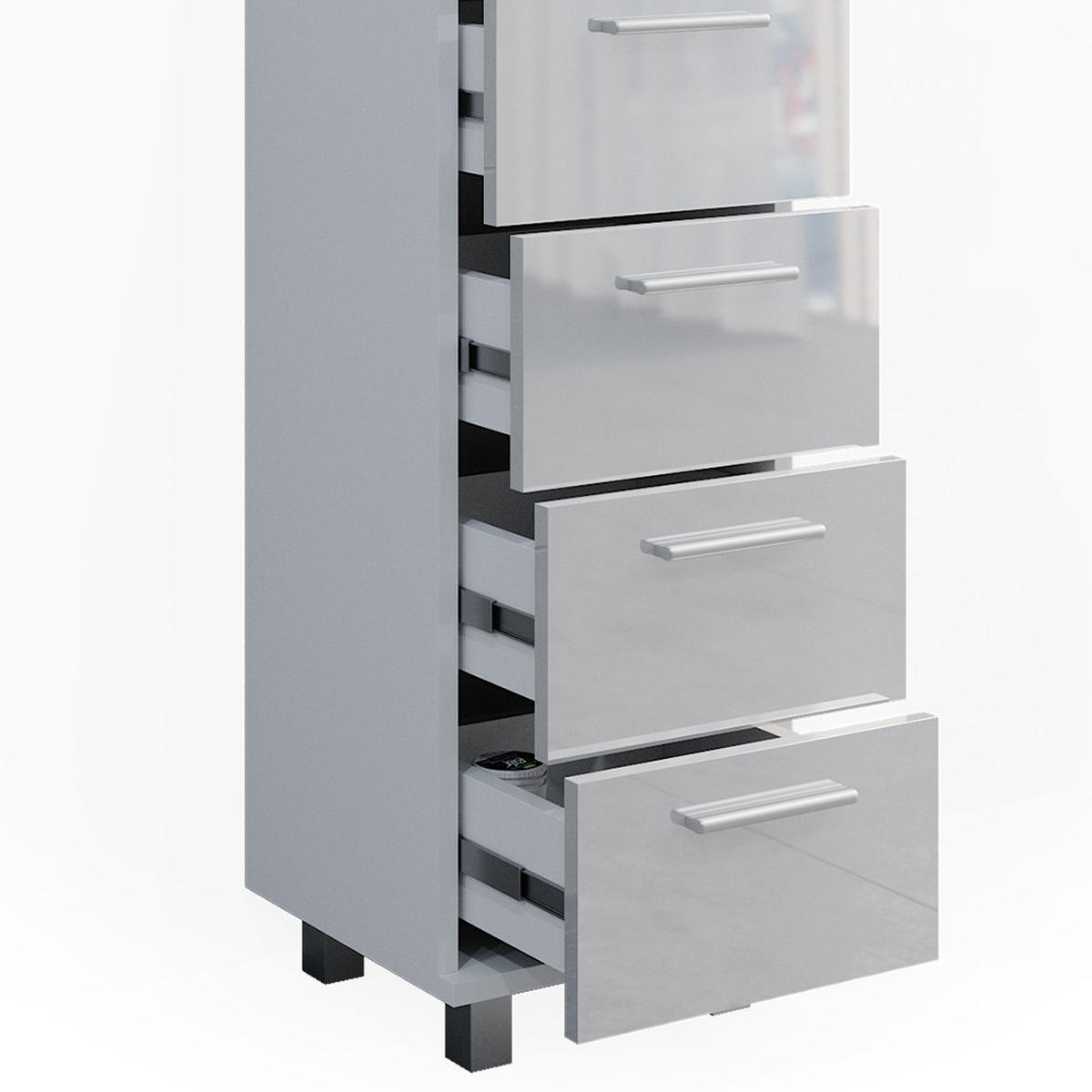 Weiß Hochglanz, Holzwerkstoff (30/95/30cm) - Vicco