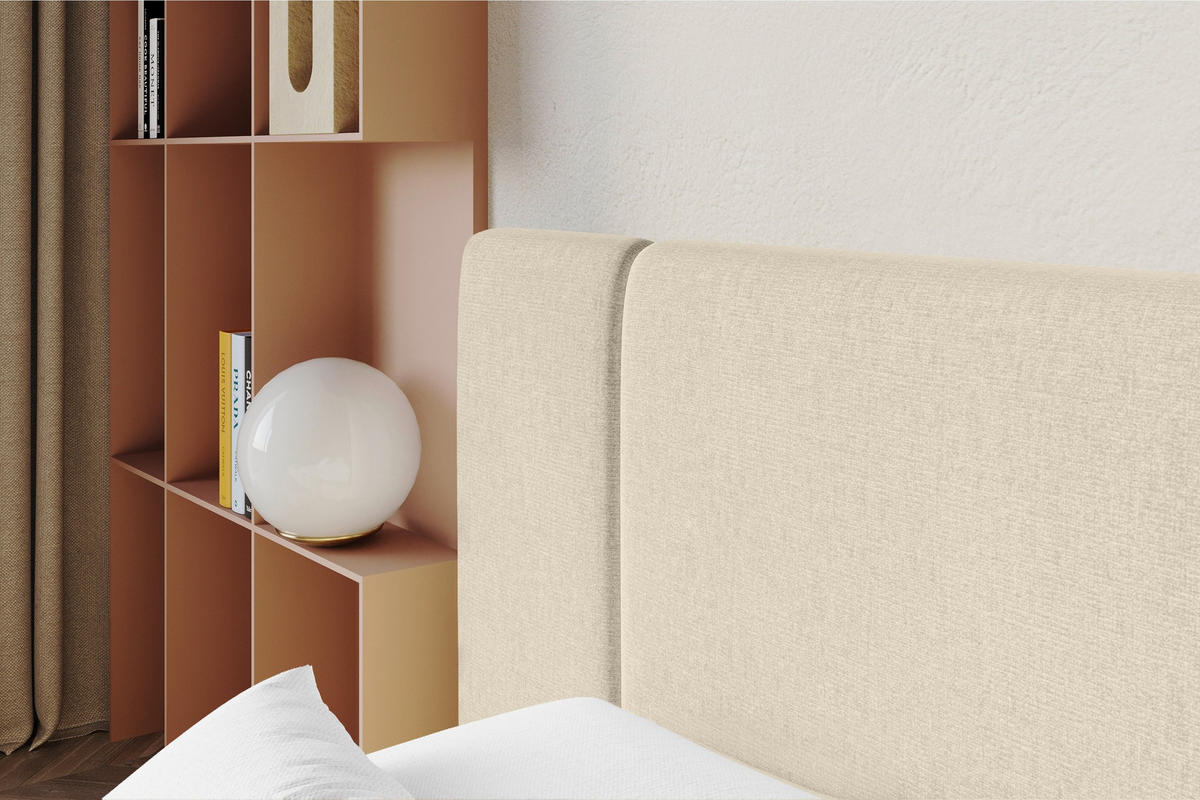 POLSTERBETT mit Bettkasten und Lattenrost, Bett mit Matratze H3/H4 - NILO 140x200 Beige - Beige, Holzwerkstoff/Textil (140/200cm) - ALTDECOR