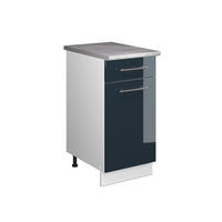 SPODNÍ SKŘÍŇKA PRO DŘEZ/VARNOU DESKU Fame-Line, Tmavě modrá s vysokým leskem/Bílá, 40 cm, PD Mramor - bílá/tmavě modrá, kompozitní dřevo (40/82/60cm) - Vicco
