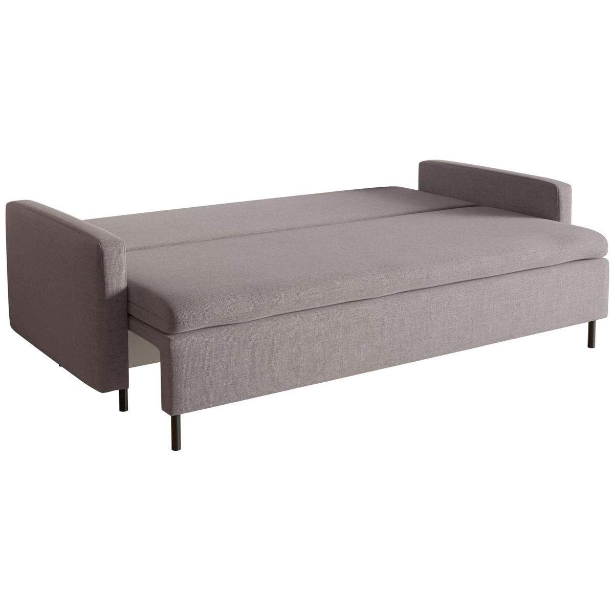 3-SITZER SOFA Umpro Chenille Graubraun - Graubraun/Schwarz, Textil/Metall (220/96/95cm) - Selsey