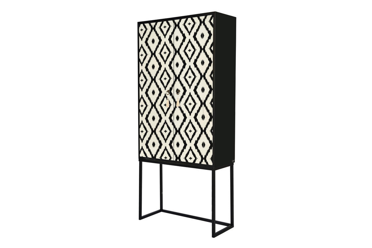 HIGHBOARD aus MDF ALVA IKAT - Creme, Holzwerkstoff (75/164.5/45cm) - RNT By Really Nice Things