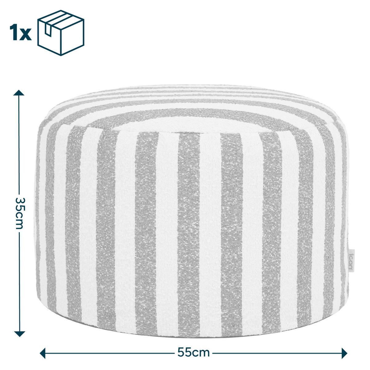 POUF aus Bouclé Milano - Grün, Textil (55/35/55cm) - icon