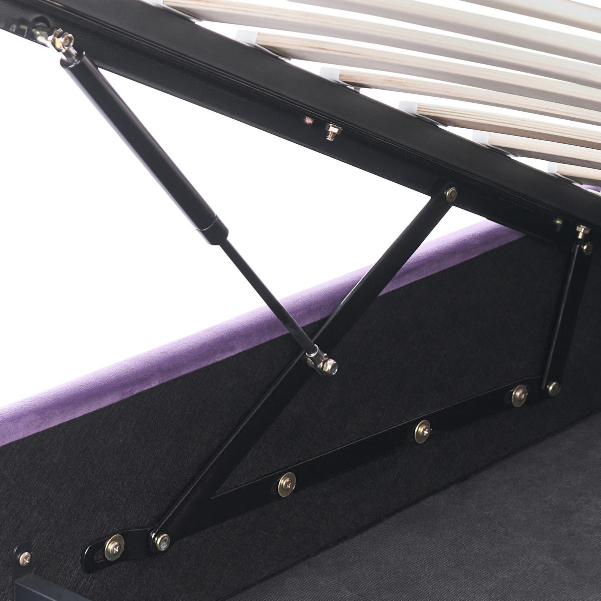 DĚTSKÁ POSTEL s úložným prostorem 90/200 cm Sametová látka Fialová Grisetot - fialová, textil (90/200cm) - Beliani