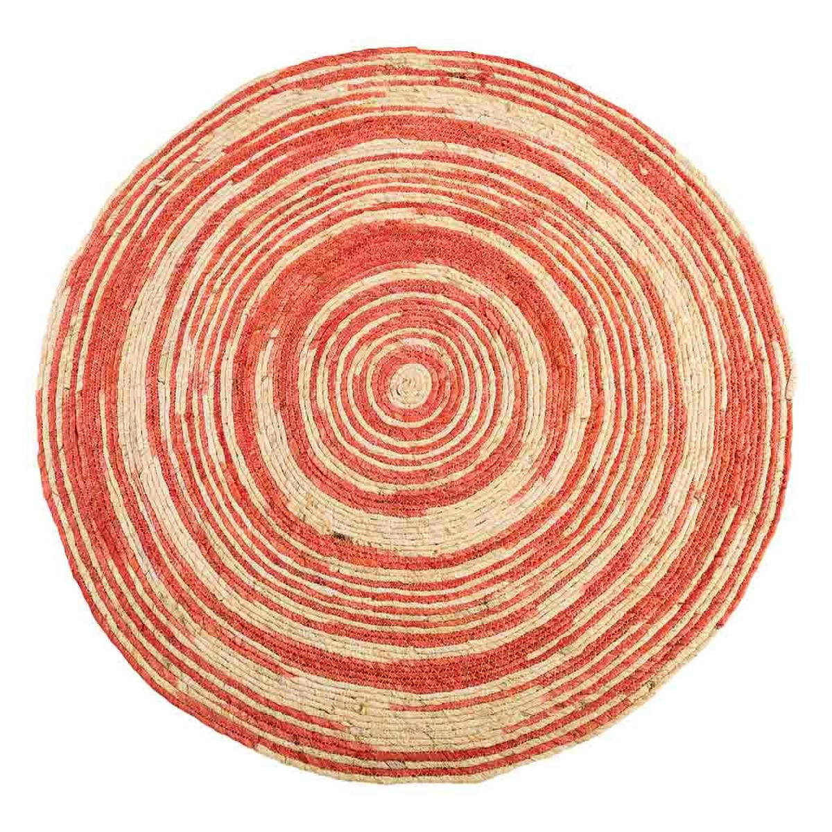JUTETEPPICH rund, braun, D120x1 cm - Rot/Naturfarben, Naturmaterialien (120/120cm) - Wanderlust