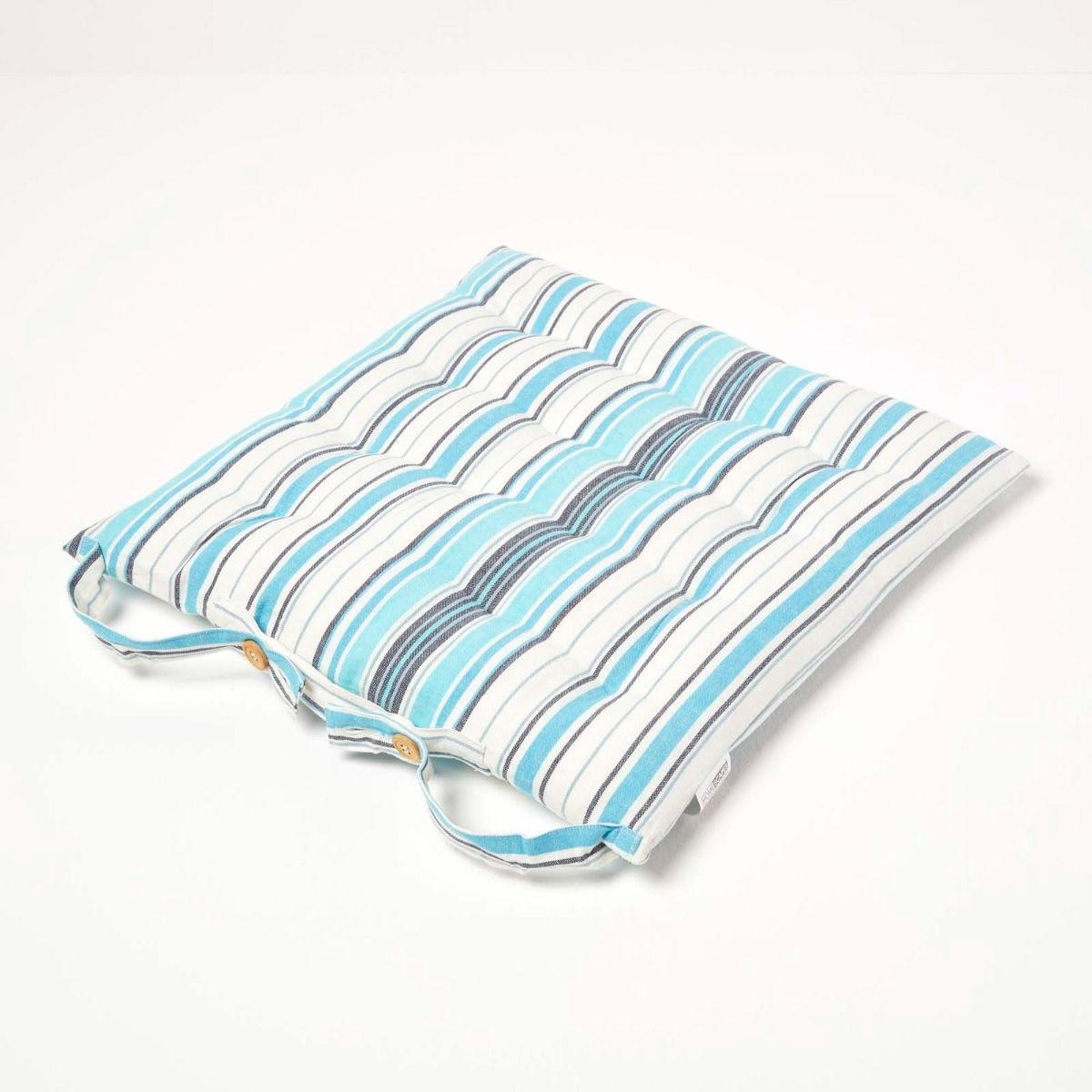 STUHLKISSEN 4er-Set, New England gestreift 40/40/5 cm - Blau, Textil (40/40/5cm) - Homescapes