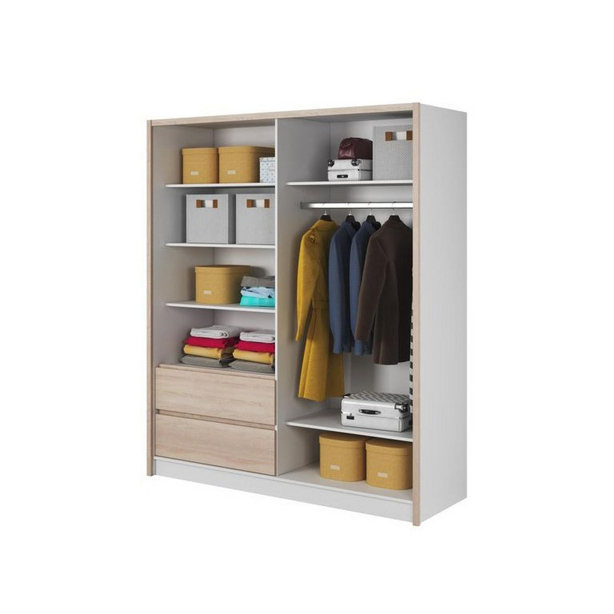 KLEIDERSCHRANK – 184 cm – Sara – Eiche - Sonoma Eiche, Holzwerkstoff (184/214/62cm) - hi-markt