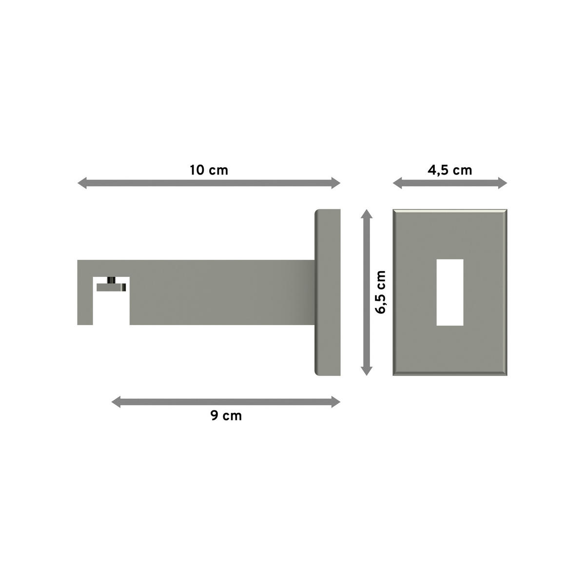 TRÄGER FÜR INNENLAUFSTANGEN 14x35 mm, Smartline 1-läufig, Edelstahl-Optik - Edelstahlfarben, Metall (10/6.5/4.5cm) - INTERDECO