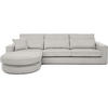 ECKSOFA Pablo ohne Schlaffunktion, mit abgerundeter Ottomane, links, Graubeige - Hellgrau, Textil (319/196cm) - Beautysofa