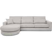 ECKSOFA Pablo ohne Schlaffunktion, mit abgerundeter Ottomane, links, Graubeige - Hellgrau, Textil (319/196cm) - Beautysofa