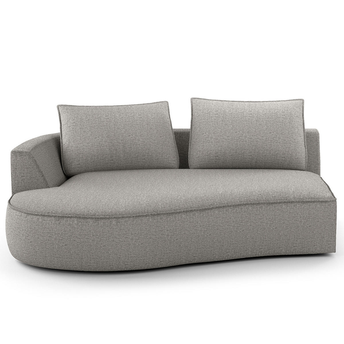 OTTOMANE - modular - Hellgrau/Schwarz, Kunststoff/Textil (196/82/146cm) - home24